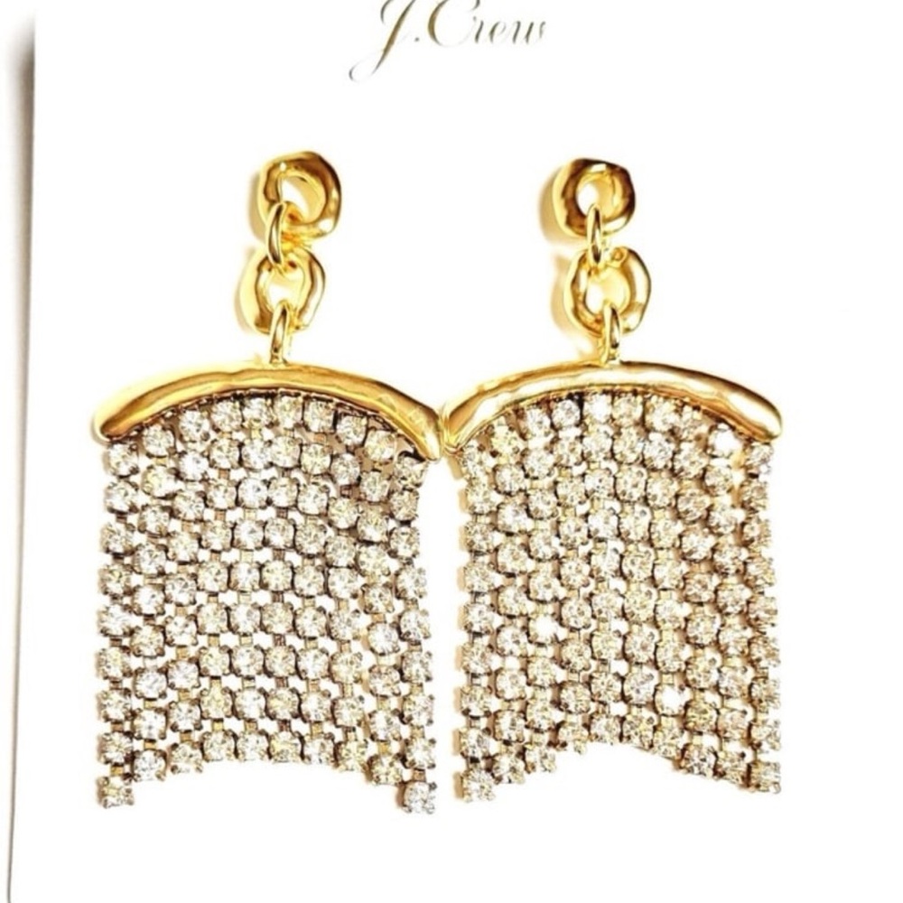 14K Gold Plated over brass j crew screw back tennis earrings